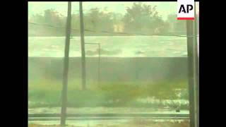 Floodwaters from Hurricane Gustav can be seen going over the Industrial Canal levee in New Orleans [upl. by Aihsenal84]