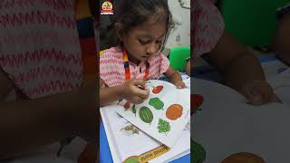 BOTTLE CAP PAINTING ACTIVITY STICKING ACTIVITY preschool kids WowKidsLittleMastersPreschool [upl. by Codd]