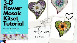 Beginners 3 D Flower Heart Mosaic Made easy to follow Create your own spectacular 3 D project [upl. by Nnaeitak]