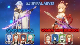 Ayato National amp Yoimiya Vape Burgeon 37 Spiral Abyss Genshin Impact [upl. by Sillek747]