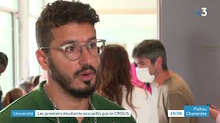 Université de Poitiers  les premiers étudiants accueillis par le CROUS [upl. by Nitsir659]