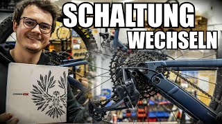 SCHALTUNG AM FAHRRAD WECHSELNTAUSCHEN  Schaltzugseil und Schaltauge richten SRAM NX auf SRAM GX [upl. by Leahcimrej455]