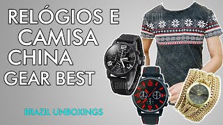 Unboxing Relógios e Camisa  China  Gear Best 1 [upl. by Eatnad]