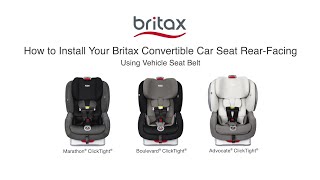 How To Install Britax ClickTight Convertible Car Seats RearFacing With Vehicle Seat Belt [upl. by Sanez]