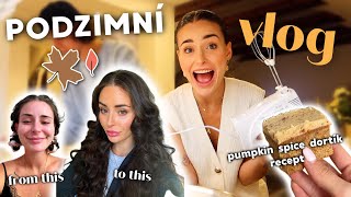 PRVNÍ PODZIMNÍ VLOG II recept na pumpkin spice dortík tutoriál na vlny rozbalování nového nábytku [upl. by Derr233]