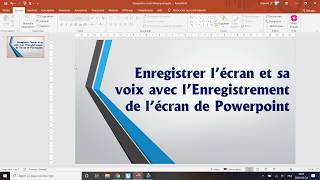 Enregistrer lécran et sa voix avec lEnregistreur de lécran de Powerpoint [upl. by Robinette]