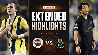 Fenerbahçe vs Union SaintGilloise Extended Highlights  UEL League Phase MD 1  CBS Sports Golazo [upl. by Daus82]