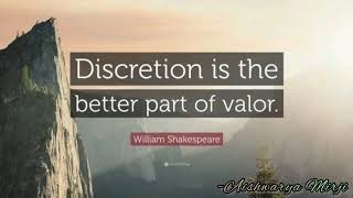 Discretion is the better part of valor William Shakespeare [upl. by Korella]