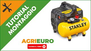 Compressore aria elettrico compatto portatile STANLEY DST 10086 1HP  6 lt [upl. by Milla]