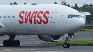 Swiss Boeing 777300ER HBJNH Landing at Narita 34R  NRTRJAA  成田空港  スイス [upl. by Samy821]