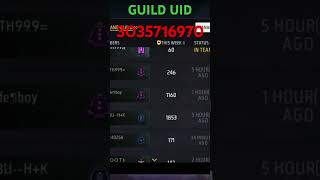 Please 🙏 🙏 🙏JOIN MY GUILD GUYSviralshort garenafreefire smooth 999 [upl. by Enelear]