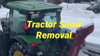 Clearing Snow From Driveway  Déneigement de tracteur résidentiel Canada February 2021 [upl. by Anelim]