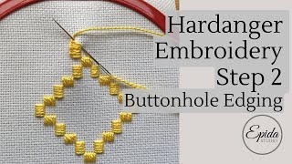 Hardanger Embroidery Tutorial part 2  Buttonhole stitch [upl. by Etnaud]