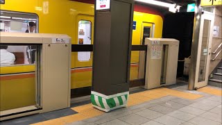 【新放送も開始】東京メトロ銀座線京橋駅ホームドア稼働開始 [upl. by Gleeson]