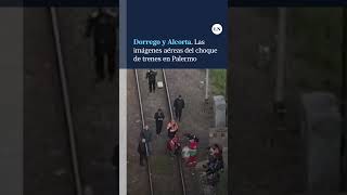 Las impactantes imágenes aéreas del choque de trenes en Palermo [upl. by Melloney]