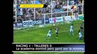 RACING CBA 1 TALLERES CBA 0  13022011 [upl. by Yzmar]