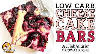 Low Carb BLUEBERRY CHEESECAKE BARS 🫐 The BEST Keto Blueberry Cheese Cake Bar Recipe [upl. by Aynekat]