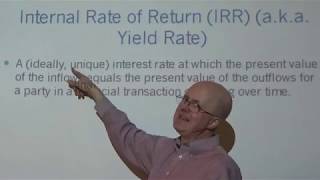 Financial Math for Actuaries Lecture 5 Internal Rate of Return IRR aka Yield Rate [upl. by Heinrik]