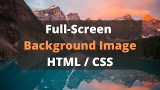 Full Screen Background Image with HTML CSS  Responsive Full Page Background Image CSS [upl. by Annahpos]