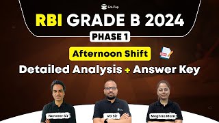 🔴 RBI Grade B 2024 Phase 1 Detailed Analysis  RBI 2024 Answer Key  RBI Exam Questions  EduTap [upl. by Daggna215]