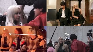 Bts V and Blackpink Lisa celine fashion show all moment 💕 [upl. by Celisse]