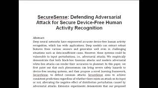 SecureSense Defending Adversarial Attack for Secure Device Free Human Activity Recognition [upl. by Acirret]