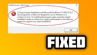 FIXED OneDriveexe  Bad Image error in Windows 1011  2024 [upl. by Imugem431]