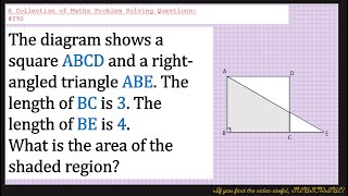 A Collection of Maths Problem Solving Questions290 Area of the Shaded Region  Similar Triangles [upl. by Mattah263]