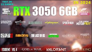 RTX 3050 6GB Laptop  Test in 22 Games in 2024  RTX 3050 Gaming Test [upl. by Kilan413]