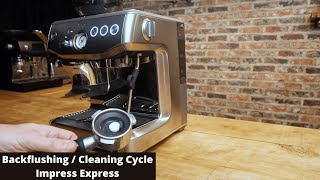 Sage Breville Barista Express Impress  How to run a cleaning cycle backflushing [upl. by Town]