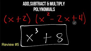 AddSubtractMultiply Polynomials  Free Online Review for Entrance Exam 5 [upl. by Donn637]