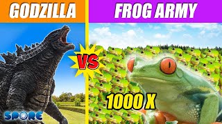 Godzilla vs Frog Army  SPORE [upl. by Aratihc]