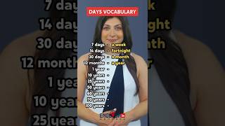 Days Vocabulary in English [upl. by Grube]