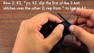 How to Knit the Knotted Openwork Stitch English Style [upl. by Atnahsa]