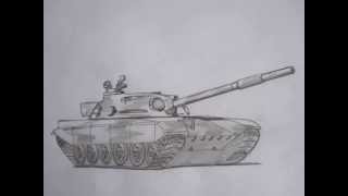 How to draw military vehicles Soviet T72 tank [upl. by Hurwitz]