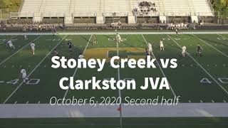 2020 Oct 6 Stoney Creek High School Boys Soccer vs Clarkston High School JVA Second half [upl. by Doe]