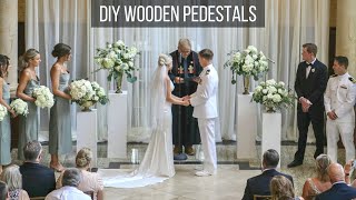 DIY Wooden Pedestals  Wedding DIY [upl. by Ahsirat]