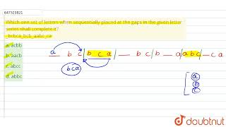 Which one set of letters when sequentially placed at the gaps in the given letter series shall c [upl. by Siddra115]