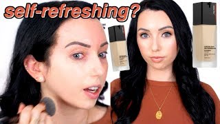 NEW Shiseido Synchro Skin SelfRefreshing FOUNDATION First Impression Review amp Demo [upl. by Sparke]