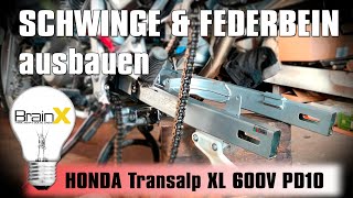 Schwinge ausbauen Federbein ausbauen Honda Transalp XL600V PD10 [upl. by Berget99]