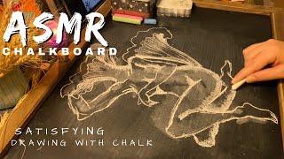 ASMR chalkboarddrawing with chalkrelaxing and satisfying soundavoid stressno talking [upl. by Elagiba]