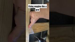 Fixing Noggins like a pro construction carpenter shorts [upl. by Natye249]