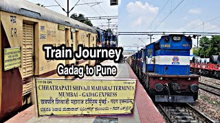 Gadag to Pune  Train Journey  11140 GDGCSMT Sf Exp  Alco WDM3D twins  Indian Railways [upl. by Merlin903]