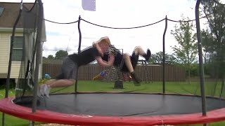 Top 50 WWE Finishers of 2014 on Trampoline [upl. by Eziechiele]