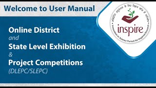 INSPIRE AwardsMANAKUser Manual of DLEPC SLEPC and NLEPC for students [upl. by Lebam]