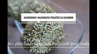 NAJUKUSNIJE I NAZDRAVIJE POGAČICE SA SUSAMOM bez glutenabrašnajaja i mlečnih proizvoda [upl. by Suiluj]