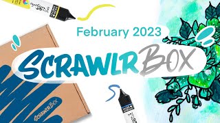 ScrawlrBox February 2023 UNBOXING  EmilyArts [upl. by Gebler]