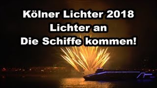 Kölner Lichter 2018  Lichter an Die Schiffe kommen Geschossen von Weco Feuerwerk [upl. by Zelde]