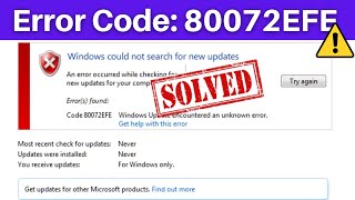 Windows 7 Update Error 80072efe  Error Code 80072EFE Problem Fixed  100 Solved [upl. by Plath]