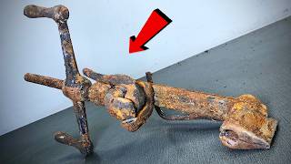 Antique Rusty TESPA Spiral Rod Tie Tensioner Binding Tool Restoration [upl. by Crescint487]